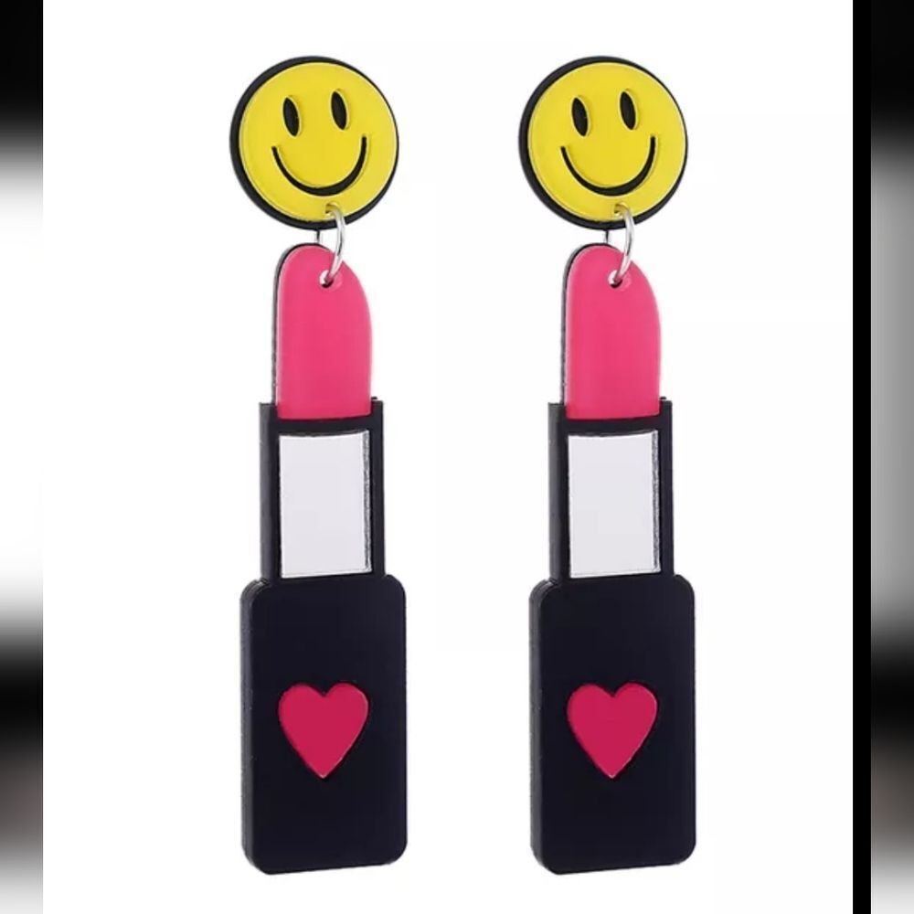 NWOT Acrylic Lipstick 💄 Earrings